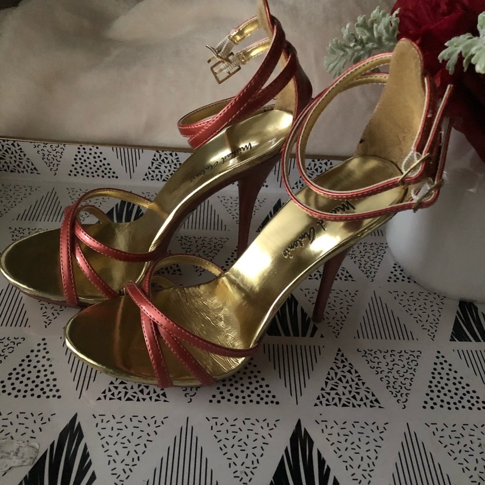 Michael Antonio metallic heels Sz 6